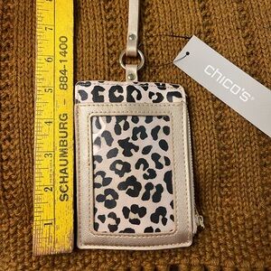 Chico's Metallic Card Holder / ID lanyard with Strap